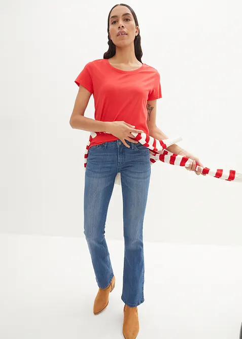 Jean bootcut taille mi-haute, extensible, bonprix