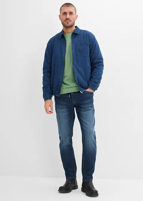 Lot de 2 jeans droits extensibles regular &agrave; taille &eacute;lastiqu&eacute;e, bonprix