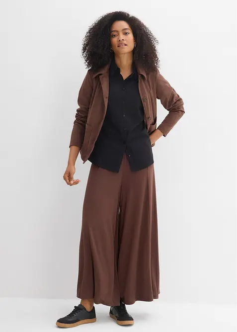 Chemisier manches courtes extensible en coton majoritaire, bonprix