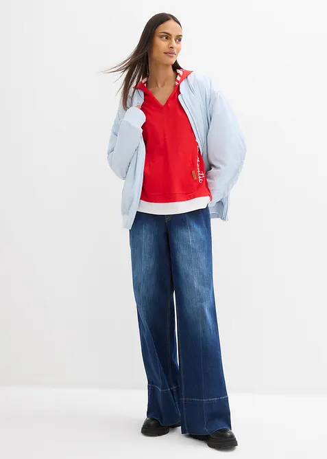 T-shirt &agrave; capuche, manches 3/4, 100% coton, bonprix