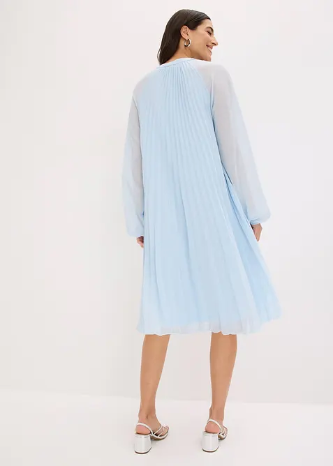 Robe courte pliss&eacute;e en mousseline, bonprix