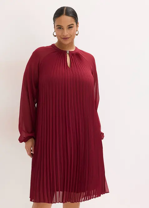Robe courte pliss&eacute;e en mousseline, bonprix
