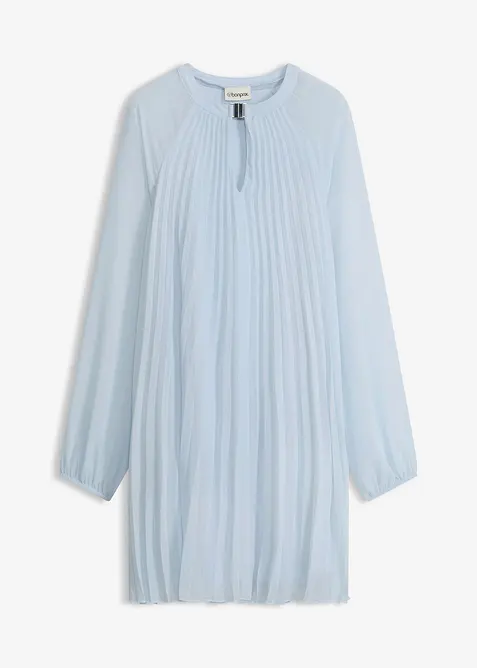 Robe courte pliss&eacute;e en mousseline, bonprix