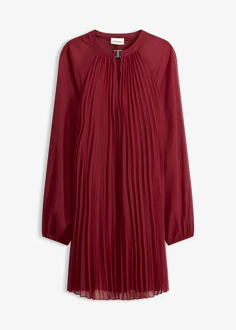 Robe courte pliss&eacute;e en mousseline, bonprix