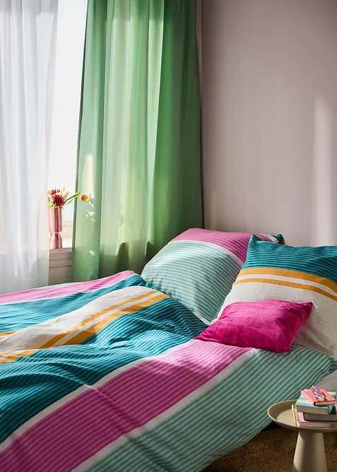 Parure de lit en coton m&eacute;lang&eacute;, bonprix