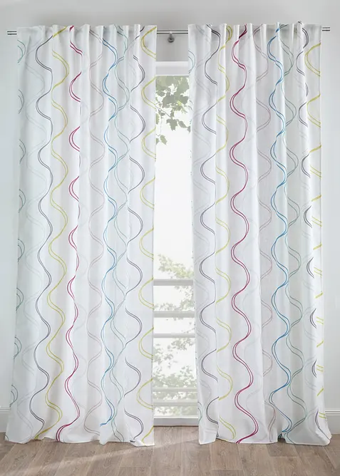Rideau &agrave; imprim&eacute; ondulations (1&nbsp;pce), bonprix