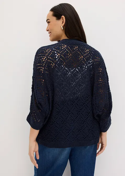 Gilet en maille ajour&eacute;e, bonprix