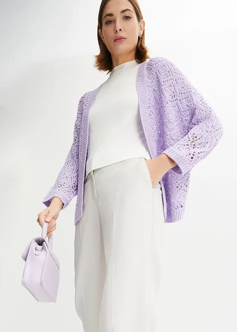 Gilet en maille ajour&eacute;e, bonprix