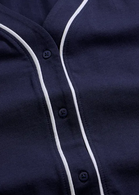 Chemise de nuit courte et boutonn&eacute;e 100% coton, bonprix