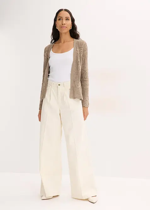 Gilet en maille ajour&eacute;e, bonprix