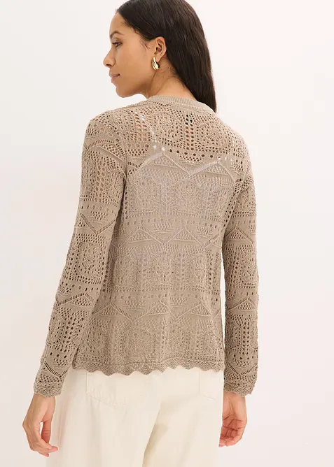 Gilet en maille ajour&eacute;e, bonprix