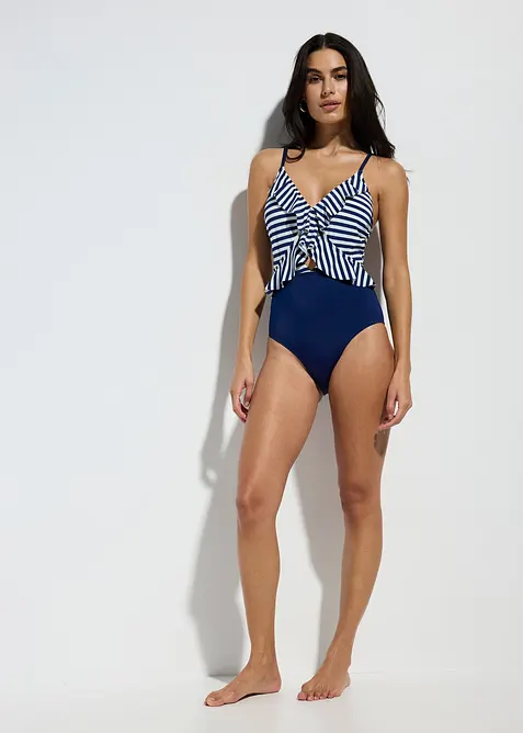 Maillot 1 pi&egrave;ce &agrave; volants, bonprix