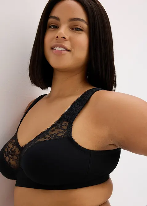 Lot de 2 soutiens-gorge minimiseurs coton sans armatures, bonprix