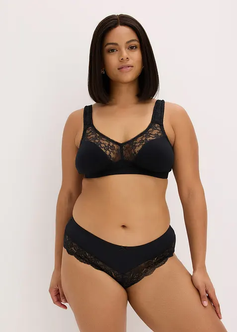 Lot de 2 soutiens-gorge minimiseurs coton sans armatures, bonprix