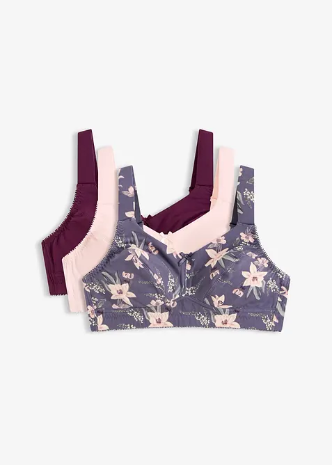 Lot de 3&nbsp;soutiens-gorge coton sans armatures, bonprix