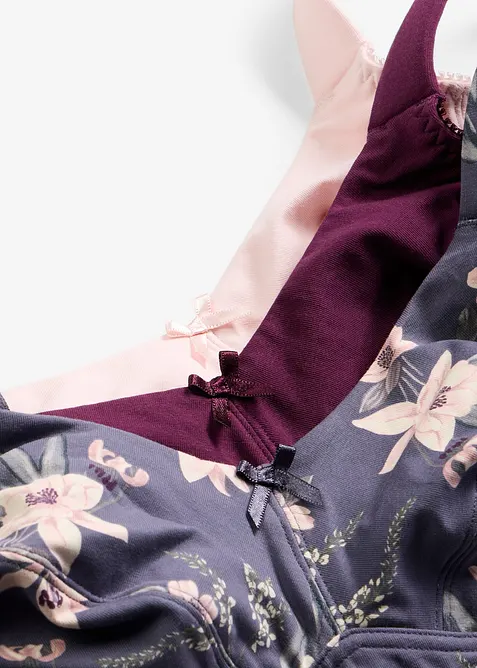 Lot de 3&nbsp;soutiens-gorge coton sans armatures, bonprix