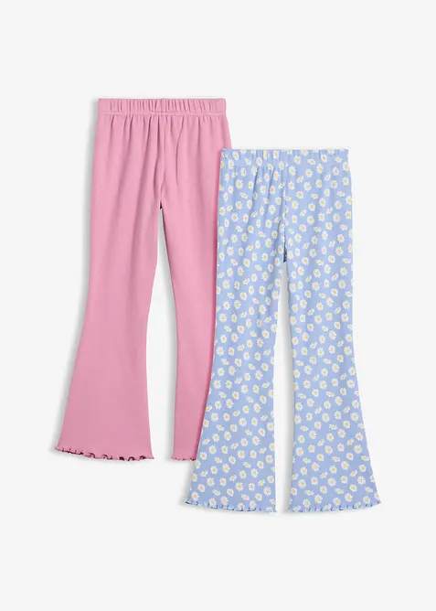 Lot de 2 leggings &eacute;vas&eacute;s et c&ocirc;tel&eacute;s, bonprix