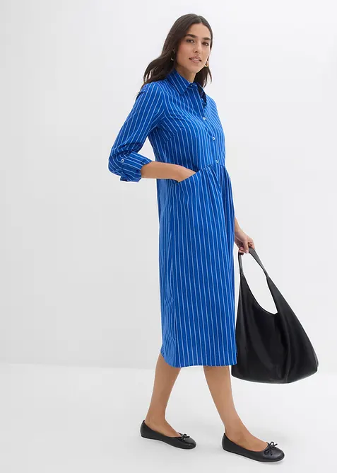 Robe &agrave; col chemise, 100% coton, bonprix