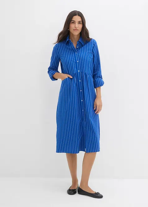 Robe &agrave; col chemise, 100% coton, bonprix