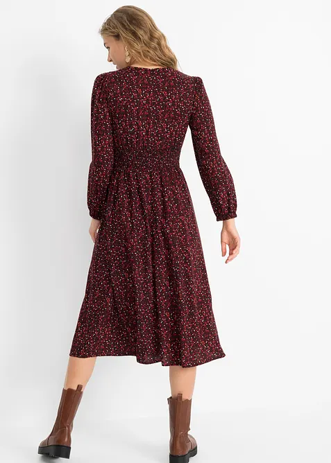 Robe midi &agrave; imprim&eacute; floral, bonprix