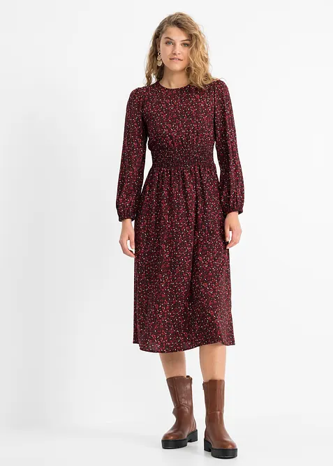 Robe midi &agrave; imprim&eacute; floral, bonprix