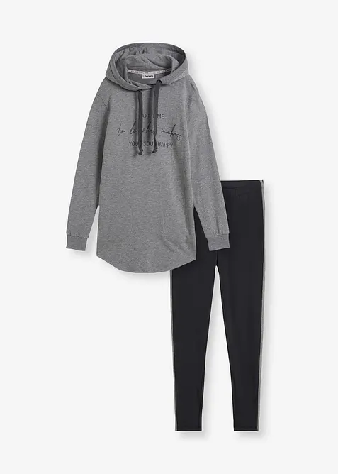 Ensemble de jogging avec sweat long et legging (2 pces), bonprix