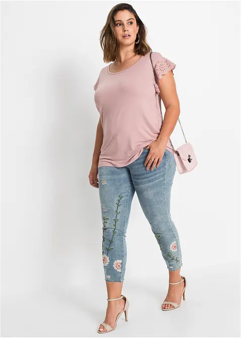 Jean skinny extensible &agrave; taille mi-haute, bonprix