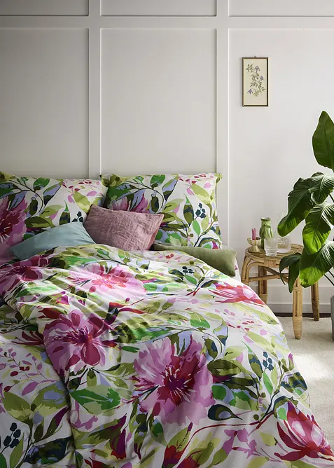 Parure de lit en coton m&eacute;lang&eacute;, bonprix