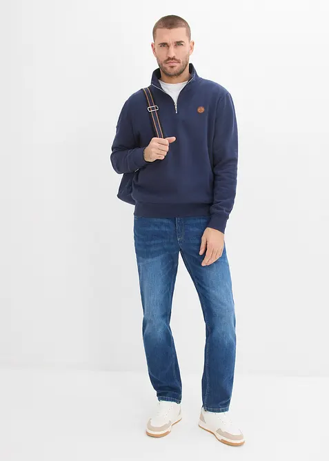 Sweat &agrave; col zipp&eacute; 100% coton, bonprix