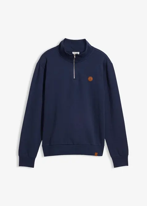 Sweat &agrave; col zipp&eacute; 100% coton, bonprix