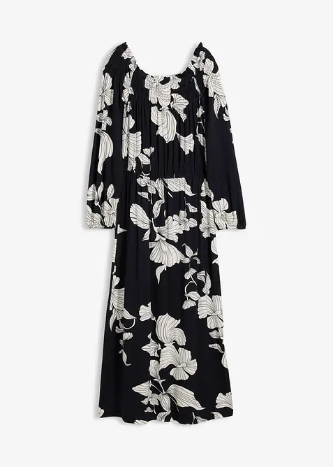 Robe &agrave; col Bardot en jersey viscose, bonprix