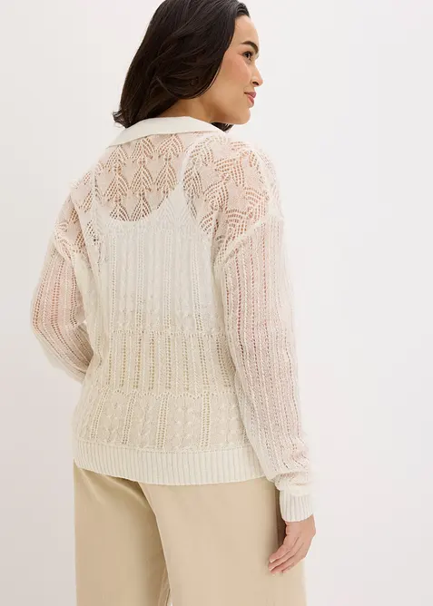 Pull ajour&eacute; doux, bonprix