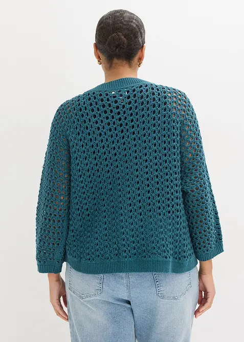Cardigan ajour&eacute; 100% coton, bonprix