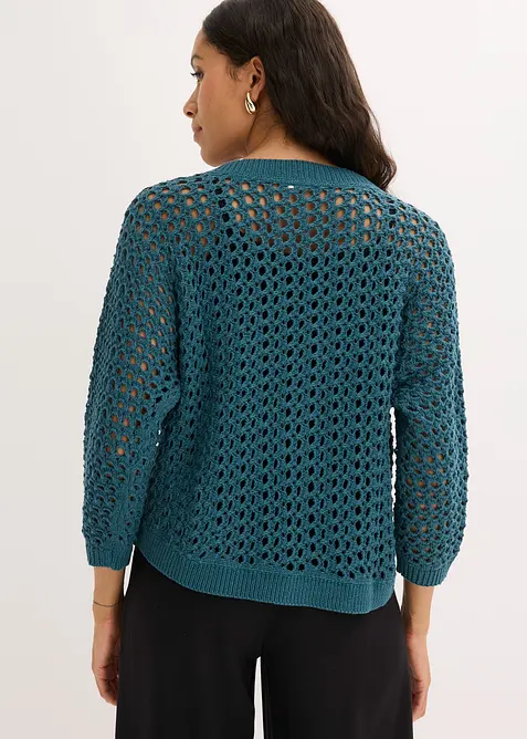 Cardigan ajour&eacute; 100% coton, bonprix