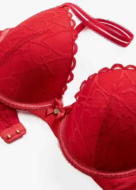 Soutien-gorge &agrave; coques en dentelle c&oelig;urs, bonprix