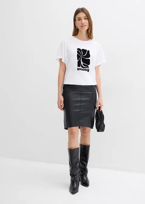 T-shirt en coton &agrave; base smock&eacute;e, bonprix