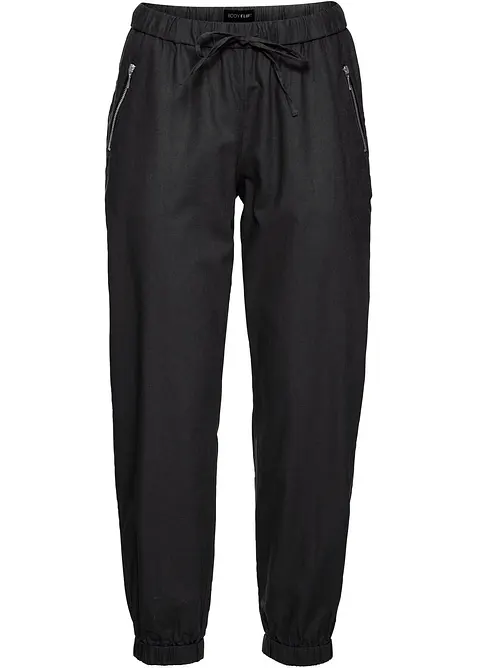 Pantalon 7/8 l&eacute;ger en lin et coton, bonprix