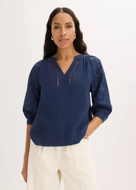 Tunique a&eacute;rienne en gaze de coton, bonprix