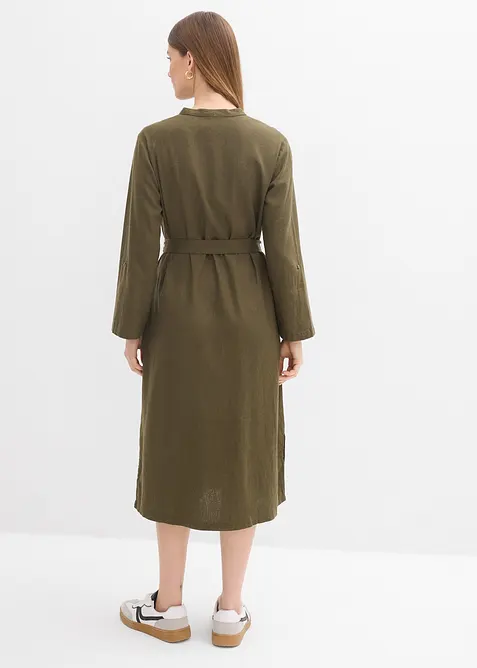 Robe &agrave; poches en lin et viscose, bonprix