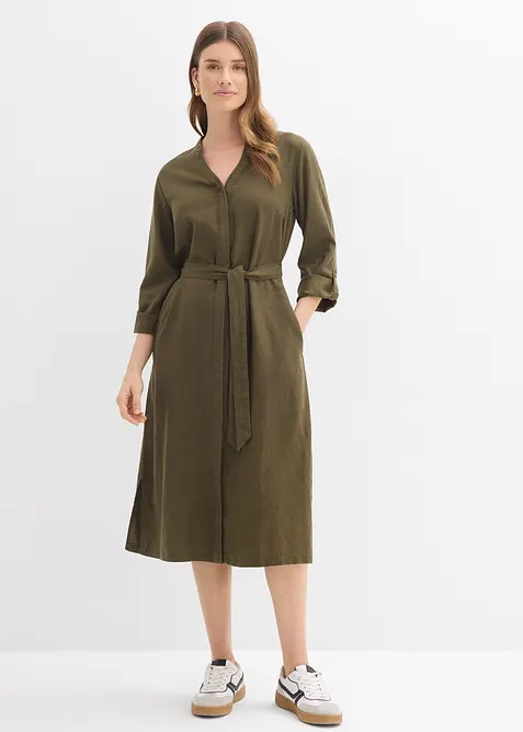 Robe &agrave; poches en lin et viscose, bonprix
