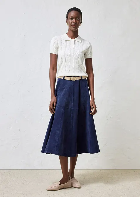 Pull ajour&eacute; en coton et soie, bonprix