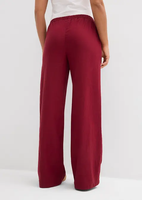 Pantalon palazzo en lin m&eacute;lang&eacute;, bonprix