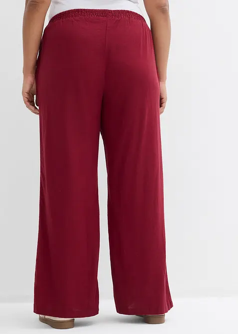 Pantalon palazzo en lin m&eacute;lang&eacute;, bonprix