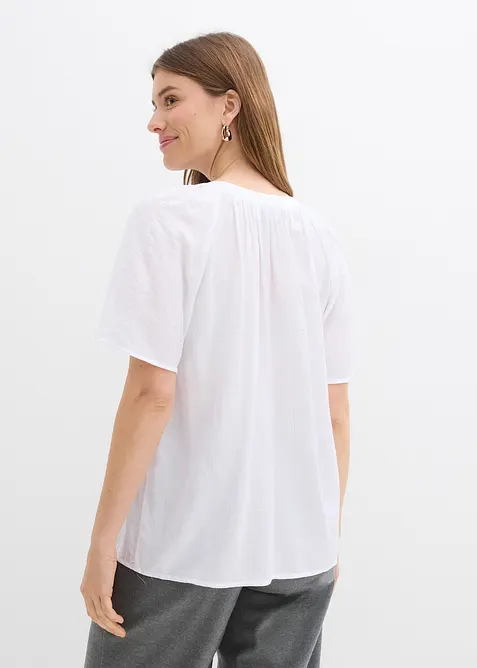 Blouse manches courtes, effet froiss&eacute;, bonprix