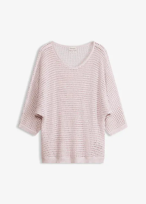 Pull ajour&eacute; brillant, bonprix