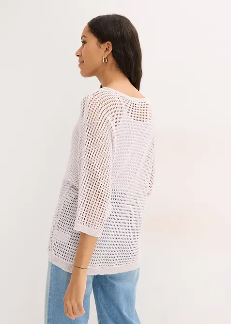 Pull ajour&eacute; brillant, bonprix
