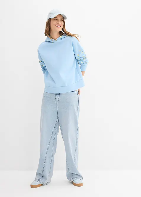 Sweat large &agrave; capuche 100% coton, bonprix