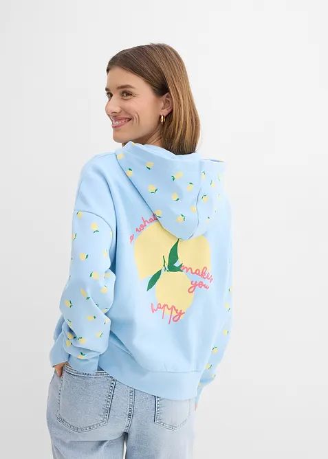 Sweat large &agrave; capuche 100% coton, bonprix