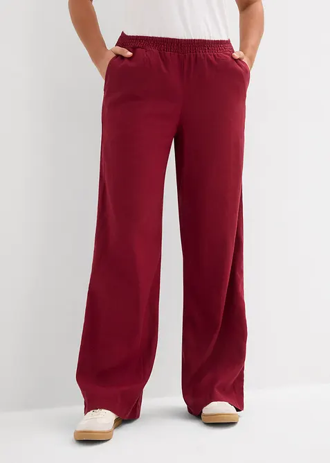 Pantalon palazzo en lin m&eacute;lang&eacute;, bonprix