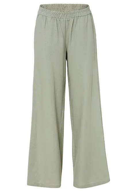 Pantalon palazzo en lin m&eacute;lang&eacute;, bonprix